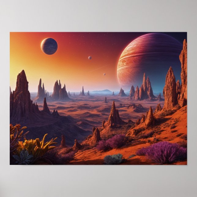 Alien Planet Landscape Poster (Vorne)