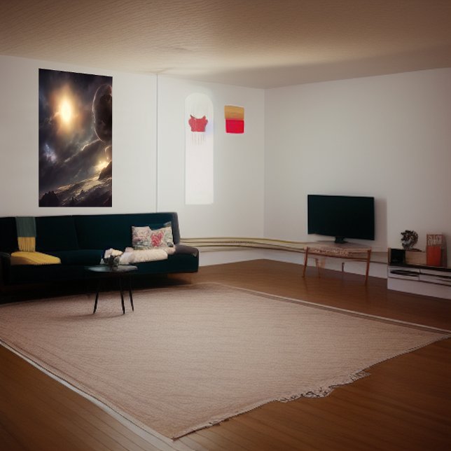 Alien Planet, Mond und Sonne am Himmel | Art der A Poster (Von Creator hochgeladen)