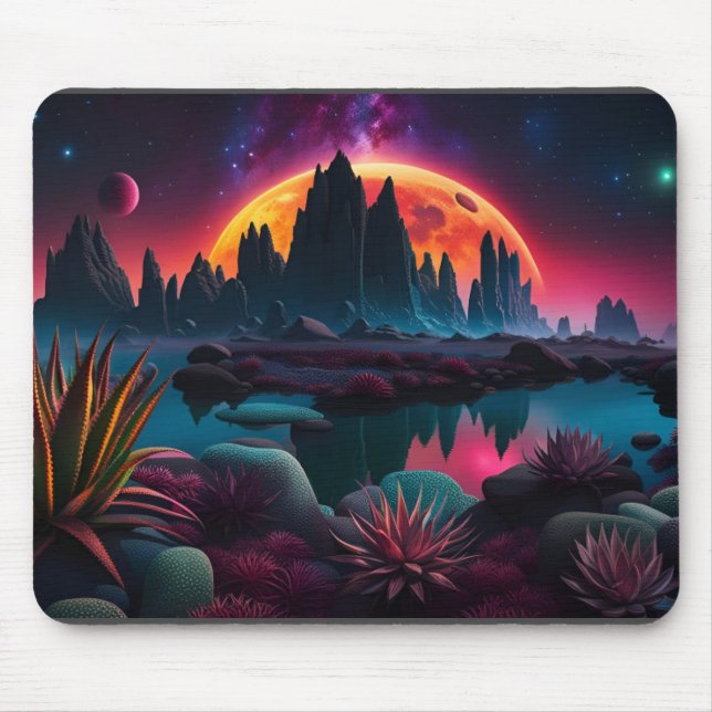 Alien Planet Moon Mousepad (Vorne)