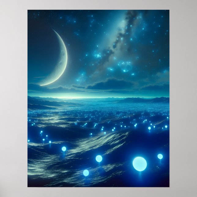 Alien Planet und Alien LIfeforms in Blue Poster (Vorne)