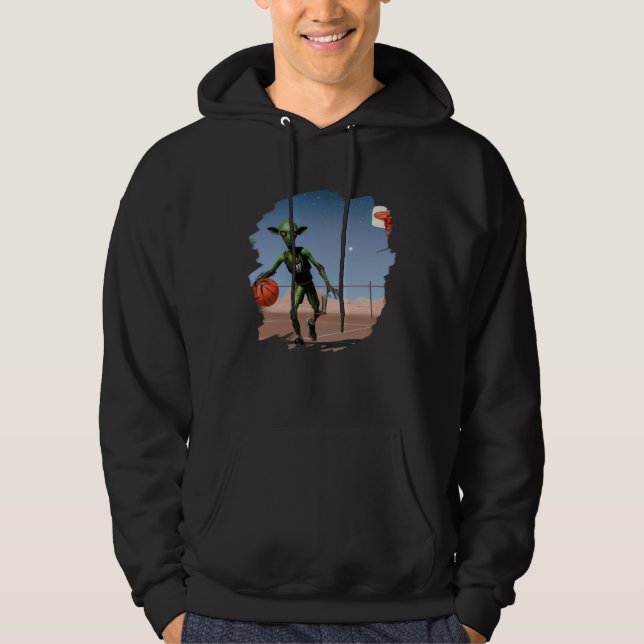 Alien Playing Basketball  Aliens Basketball Hoodie (Vorderseite)