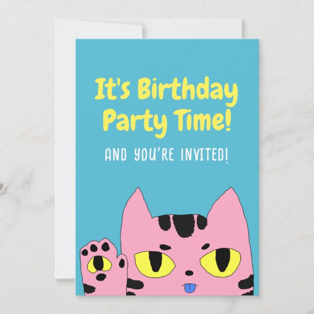 Alien Pocket Cat Einladung (Vorderseite)