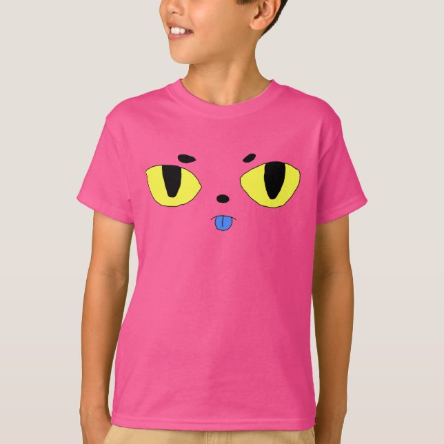 Alien Pocket Cat Pink Cartoon Cat T-Shirt (Vorderseite)