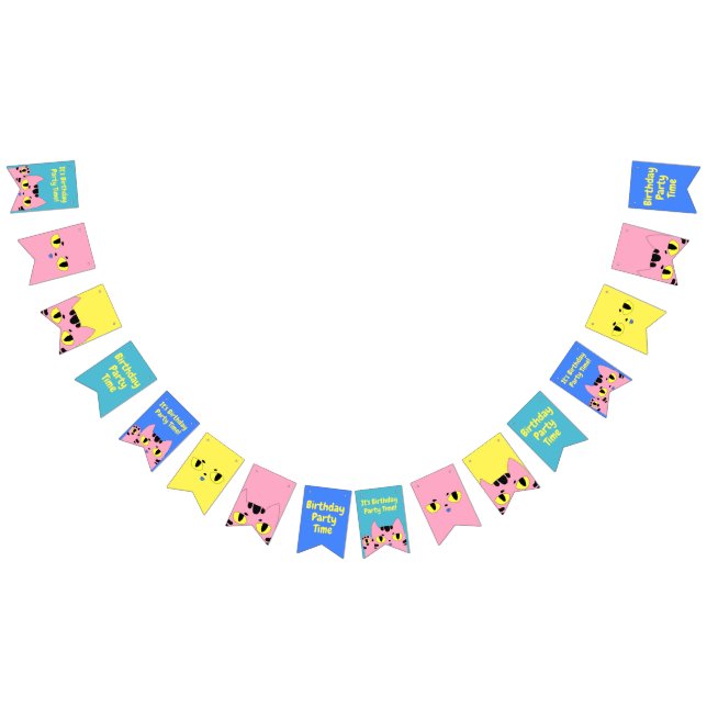 Alien Pocket Cat Pink Cartoon Kitten Wimpelkette (Alle)