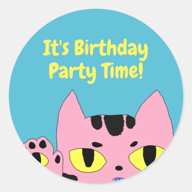 Alien Pocket Cat Runder Aufkleber (Vorderseite)