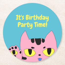 Alien Pocket Cat Runder Pappuntersetzer