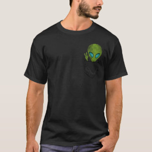 Alien Pocket Cool Niedlich Peace Ufo T-Shirt