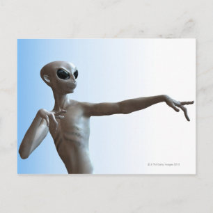 Alien Pointing Postkarte