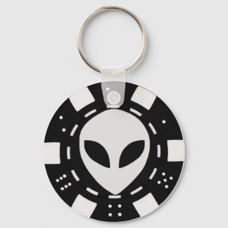 Alien Poker-Chip Schlüsselanhänger