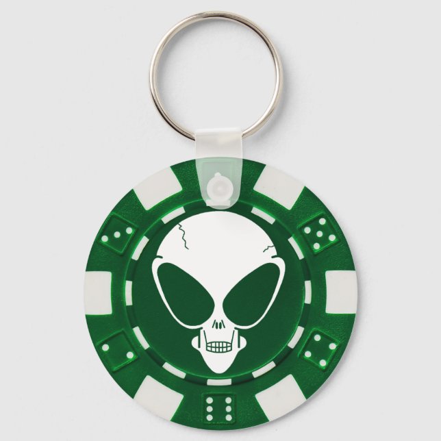 Alien Poker Chip Schlüsselanhänger (Vorderseite)