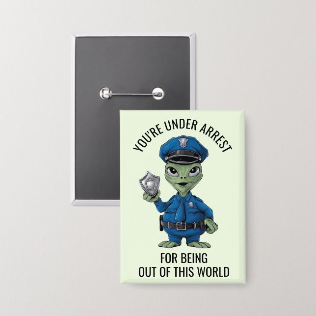 Alien Policeman Button (Vorderseite/Rückseite)