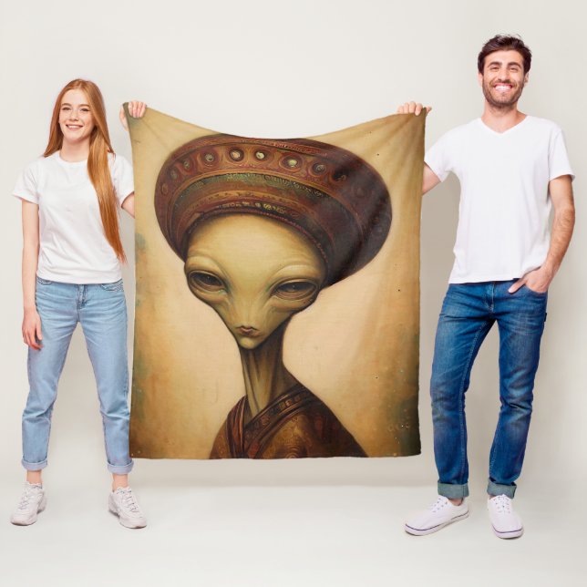 Alien Portrait Fleecedecke (Beispiel)