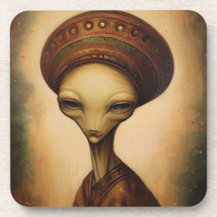 Alien Portrait Getränkeuntersetzer