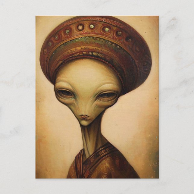 Alien Portrait Postkarte (Vorderseite)