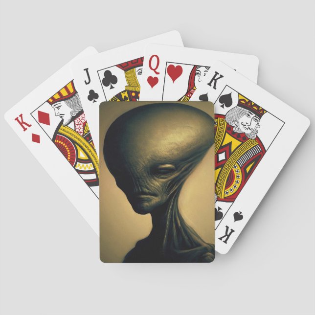 Alien Portrait Spielkarten (Rückseite)
