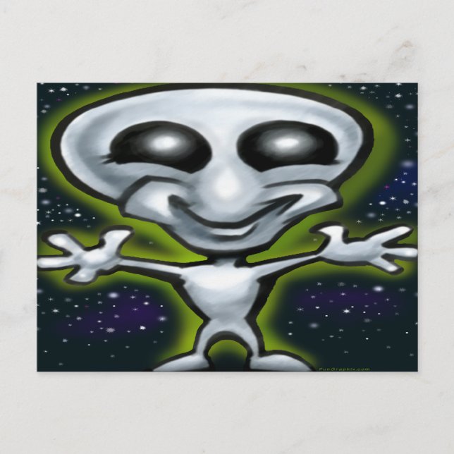 Alien Postkarte (Vorderseite)