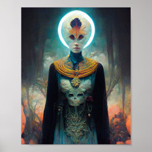 Alien Priestess Fantasy Sci-Fi Art Poster