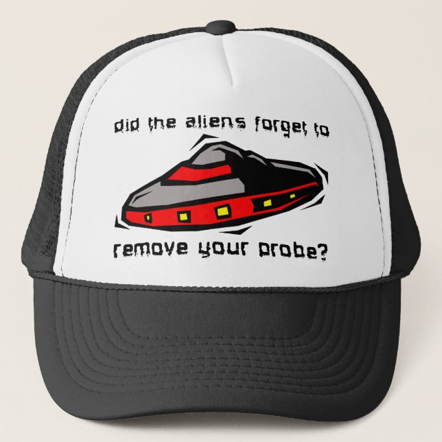 Alien Probe Funny Hat Cap Insult Spaß Truckerkappe (Vorderseite)