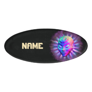 Alien Psychedelic Meditation Namenschild
