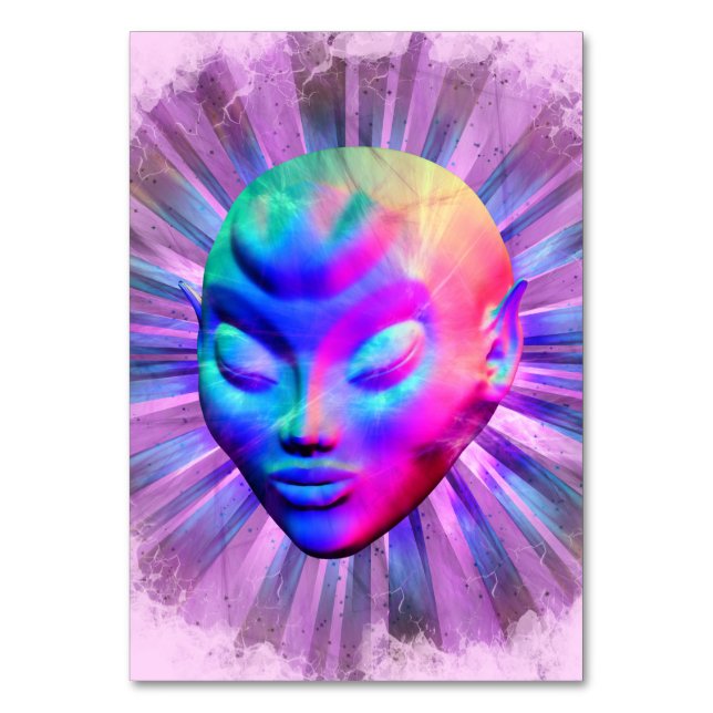 Alien Psychedelic Meditation Tischnummer (Vorderseite)