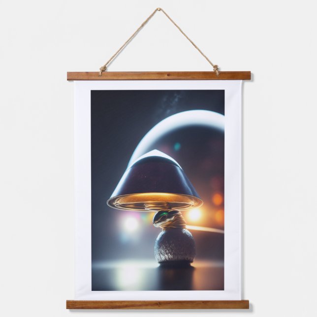 Alien Puppy Wandteppich Mit Holzrahmen (Vorderseite)