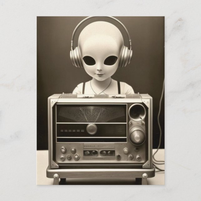 Alien Radio Postkarte (Vorderseite)