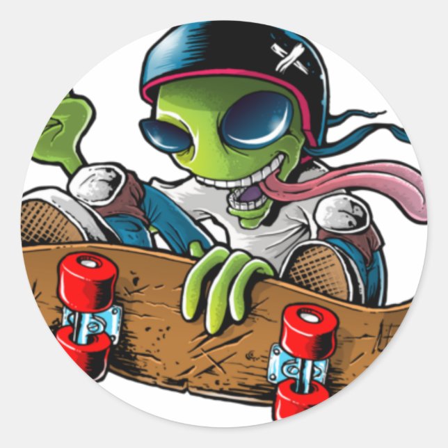 alien radio "sticker logo" runder aufkleber (Vorderseite)