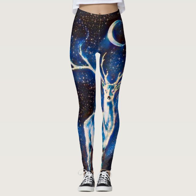 Alien-Raum-Rotwild-Yoga Leggings (Vorderseite)