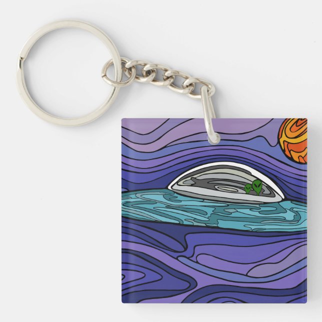 Alien Raumschiff UAP paranormal Schlüsselanhänger (Vorderseite)