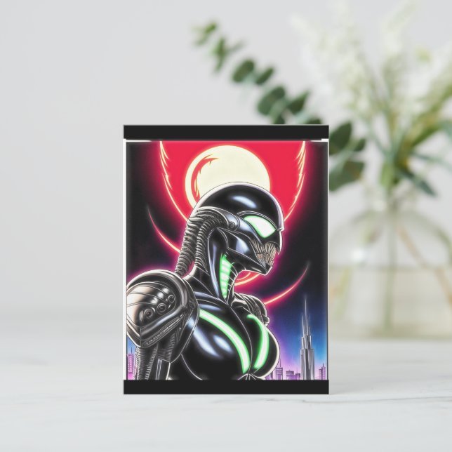 Alien Raven 19 Postkarte (Stehend Vorderseite)