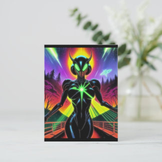Alien Raven 26 Postkarte