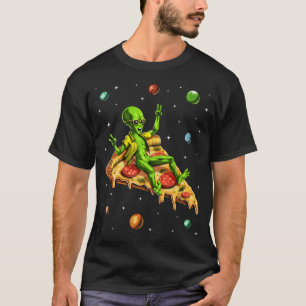Alien Reitet Pizza T-Shirt