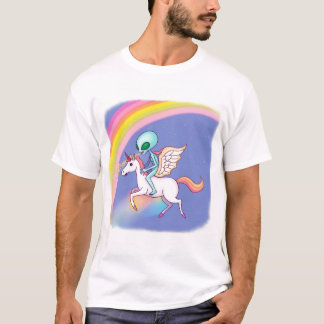 Alien riding a Pegasus T-Shirt