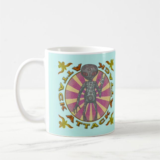 Alien Robot Attack Tasse (Links)