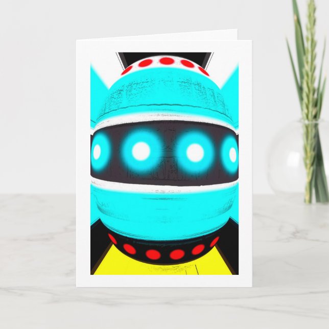 Alien Roboter Feiertagskarte (Vorderseite)