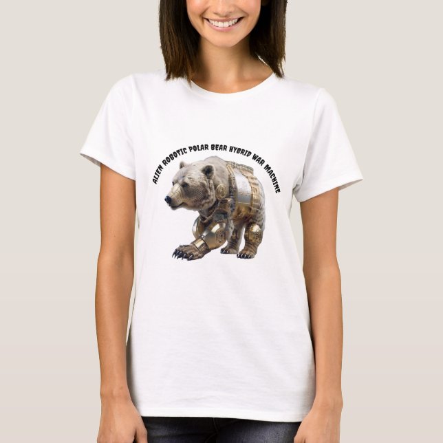 Alien Robotic Polar Bear Hybrid T-Shirt (Vorderseite)