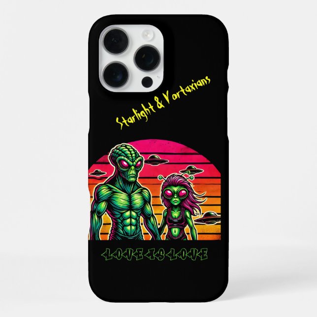 Alien Romance im kosmischen Himmel iPhone Hülle (Rückseite)