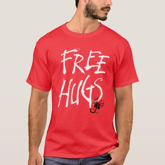 Alien Romulus Xenomorph Facehugger Free Hugs Pullo T-Shirt (Vorderseite)