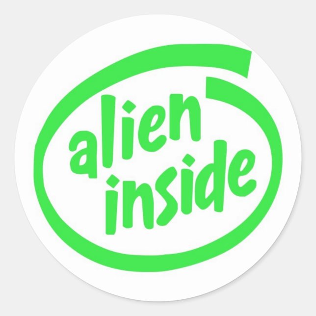 Alien Runder Aufkleber (Vorderseite)
