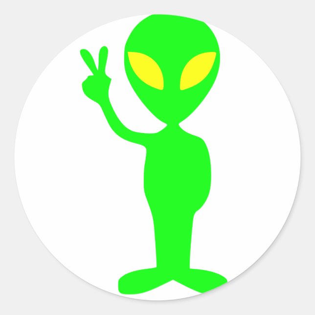 Alien Runder Aufkleber (Vorderseite)