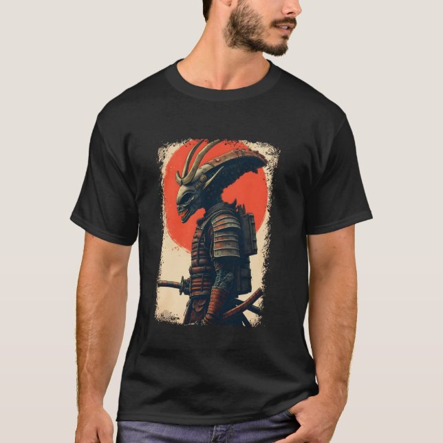Alien Samurai T-Shirt Japanisch Sci-Fi Design Appa (Vorderseite)