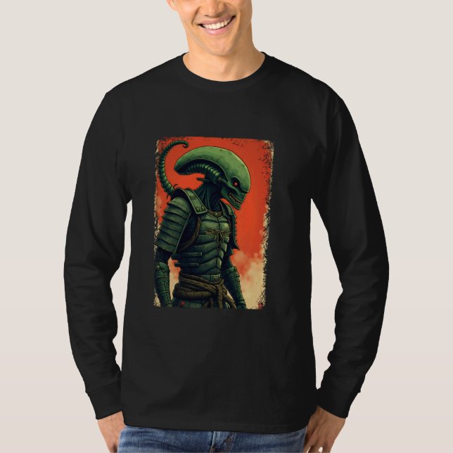 Alien Samurai T-Shirt Japanisch Sci-Fi Design Appa (Vorderseite)