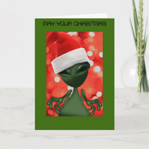 ALIEN SANTA AUS DIESER WELTWEIHNACHTKARTE FEIERTAGSKARTE