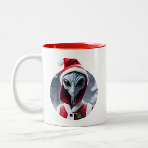 Alien Santa Claus Zweifarbige Tasse