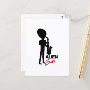 Alien Sax, Extraterrestrische Musikerin Postkarte