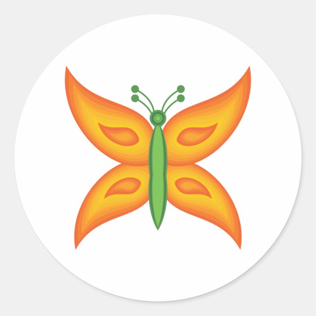 Alien-Schmetterling-Aufkleber Runder Aufkleber (Vorderseite)