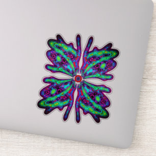 Alien Schmetterling b (farbiges Muster) v3 Aufkleber