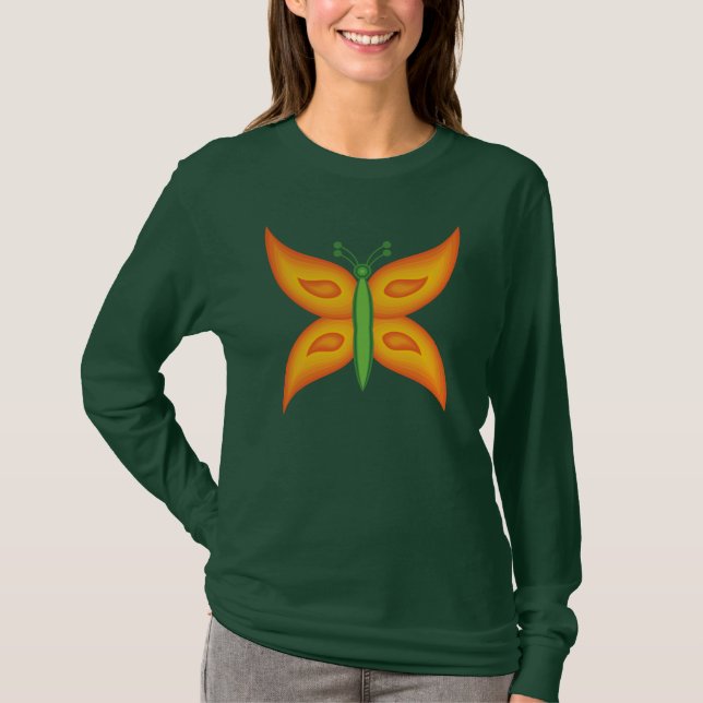 Alien-Schmetterling Langarm T-Shirt (Vorderseite)