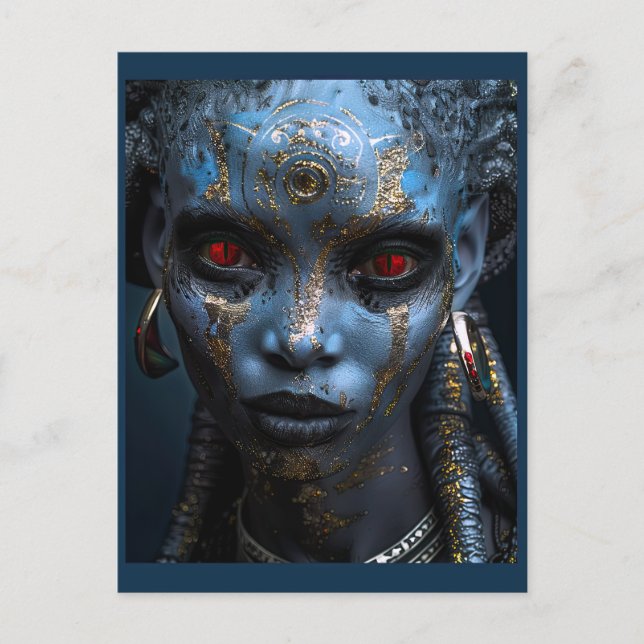 Alien Schönheit vom Frostplaneten Postkarte (Vorderseite)