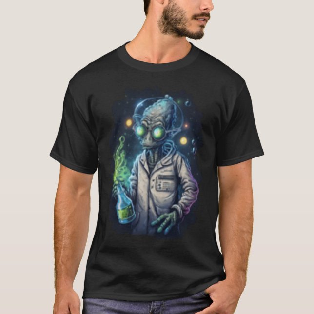 Alien Scientist UFO Space Extraterrestrische T-Shirt (Vorderseite)